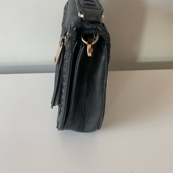 Black Woven Detail Handbag w Crossbody Option - Picture 5 of 7